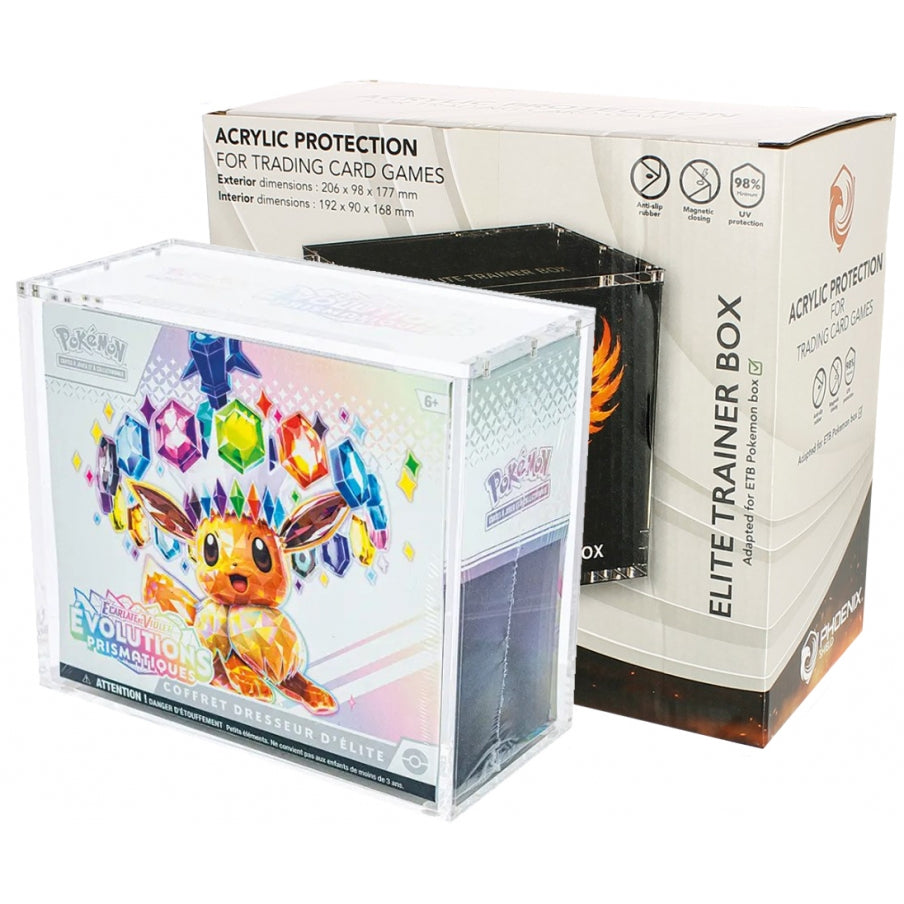 Phoenix Shield - Boite de Rangement - Plexiglas - Protection Acrylique pour ETB POKEMON (Fermeture Magnétique)