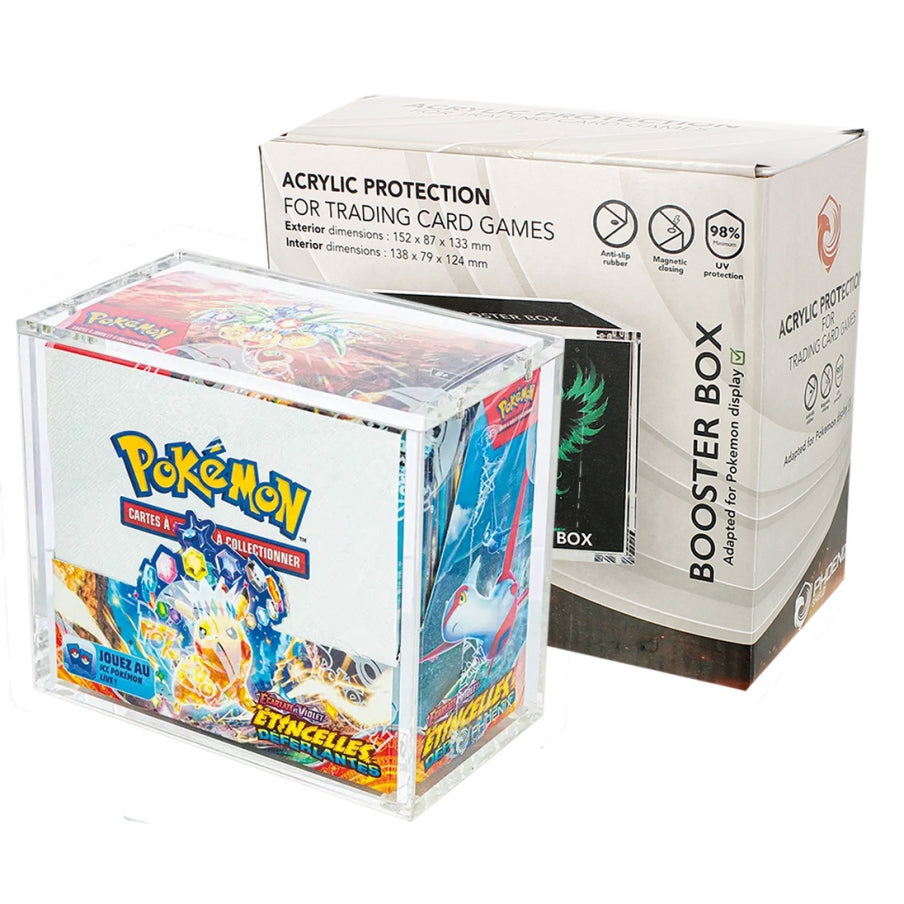 Phoenix Shield - Boite de Rangement - Plexiglas - Protection Acrylique pour Display Pokémon Booster (Fermeture Magnétique)