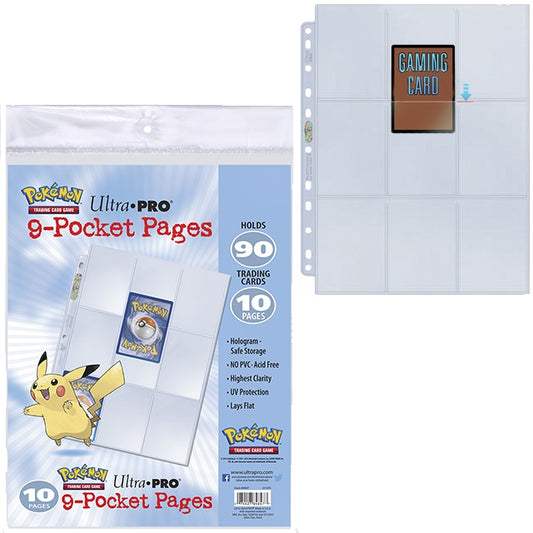 Pokémon - Ultra Pro - Classeur & Feuilles - Lot 10 Feuilles de 9 Cases